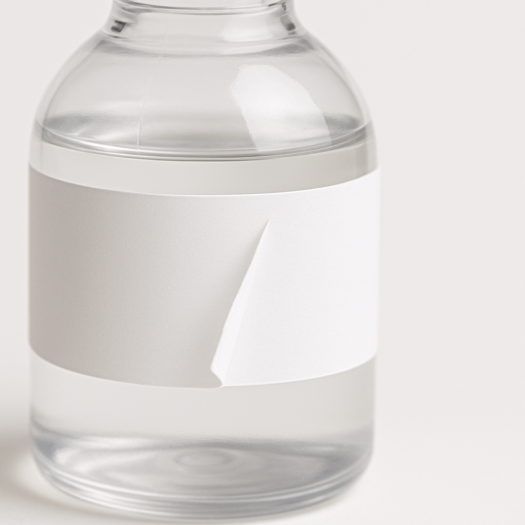 不干膠標簽?zāi)z水與被貼物匹配性示意圖